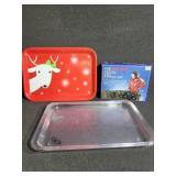 Christmas serving trays and Christmas lights