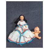 Doll w/ Crochet Dress and vintage baby doll