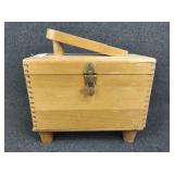 Wooden Shoe Polish Box with Contents