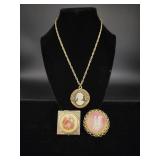 Cameo right facing pendent and more