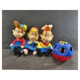 Snap, Krackle, Pop stuffed charters, Shape Toy