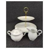 2 Tier Cake Stand, Porcelain Creamer and More