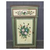 Green Side Table with Floral Painting