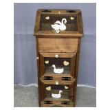 Wooden Vegetable Bin with Geese