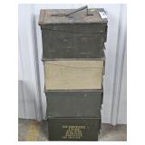 4 Metal Ammo Boxes
