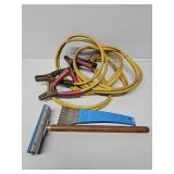 Jumper Cables, Squeegee, Ice Scraper
