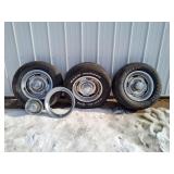 Chevy 15" Rally Rims, Beauty Rings, Center Caps