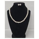 925 Beaded Necklace with Earrings