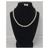 925 Beaded Necklace with Earrings