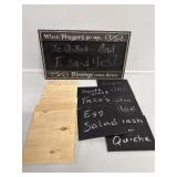 Chalkboard saying, and signs