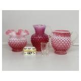 Vintage Fenton Cranberry Hobnail