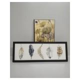 Feathers and Floral Wall Decor
