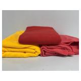 Fleece material- Yellow, Red, Coral