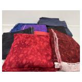 Cotton flannel material , blue, purple, red