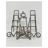 Metal 4 Tier Free Standing Decorative Plate Rack
