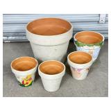 Tara-cotta Pots with Winnie the Poo Stenciled on