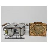 Farmhouse Metal Buckets, Wooden Hand Bag