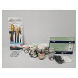 Paint Brush Set, Easel Paper, Buttons, Gems, Beads