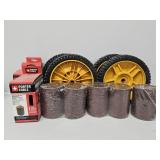 Abrasive Sleeves, 4 Plastic Tires