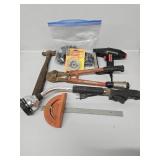 Bolt Cutters, Hammer, Hose Nozzle, Staple Gun