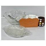 Bread Warmer, Glass Bowls