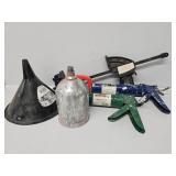 Plastic Funnel, Caulk Guns, Keter Clamp