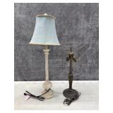 Vintage Brass Lamp, Vintage Wood Lamp