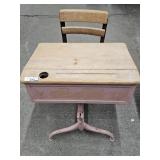 Wooden and Metal School Desk