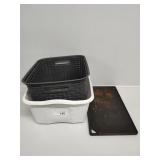 Cast Iron Griddle Top and Plastic Organizers