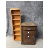Wood Stand w/4 Drawers and DVD Rack, Wood Table
