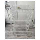 White Wired Rack with pull out shelves