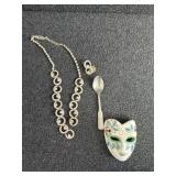 Small mask, Necklace and Earrings