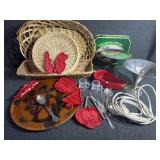 Wicker items, cookie cutters, and more
