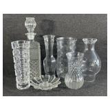 vintage glass decanter, vintage French Luminarc