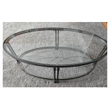 Glass Top Oval Table Metal