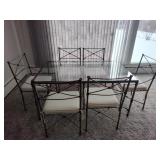 Glass Top Table with six chairs