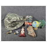 Halogen Bulb, Thermometer, Camo Sun Hat, and More
