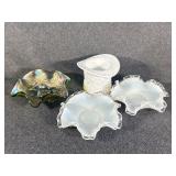 Fenton Silver Crest Ruffled Edge Candy Dish