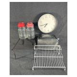 Wall Clock, Shelves, Glass Jars, Sunbeam Toaster