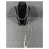 Silver tone necklaces, Pearl silver necklace