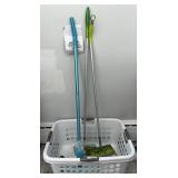 Laundry Basket, Hoover Scrubber Max, Swiffer and