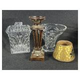 Cut Glass Vase, Cut Glass Bowl with Lid