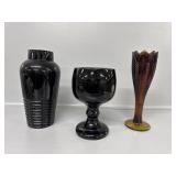 Indiana Glass- Heavy Black Amethyst Goblet