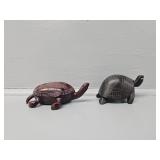 Hand Carved Wooden Turtles
