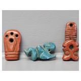 Carved Chinese Pendants(red Jade, Turquoise)