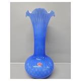 Murano Blue Diamond Optic Vase