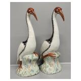 Chinese Porcelain Standing Cranes (2)