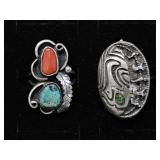 Sterling Silver Animal Fetish Turquoise Ring,