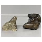 Soapstone carved Beaver on rock