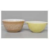 Pyrex bowls woodland brown and Verde green